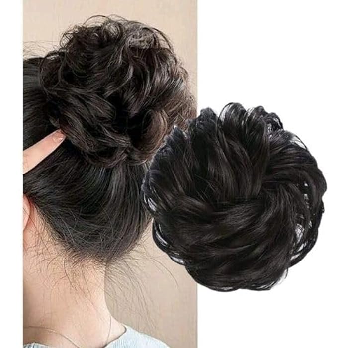 DILLARDS 1 Piece Hair Bun Hair Extensions Elastic Wavy Synthetic Hair Bun Hair Extensions For Women - Image 2
